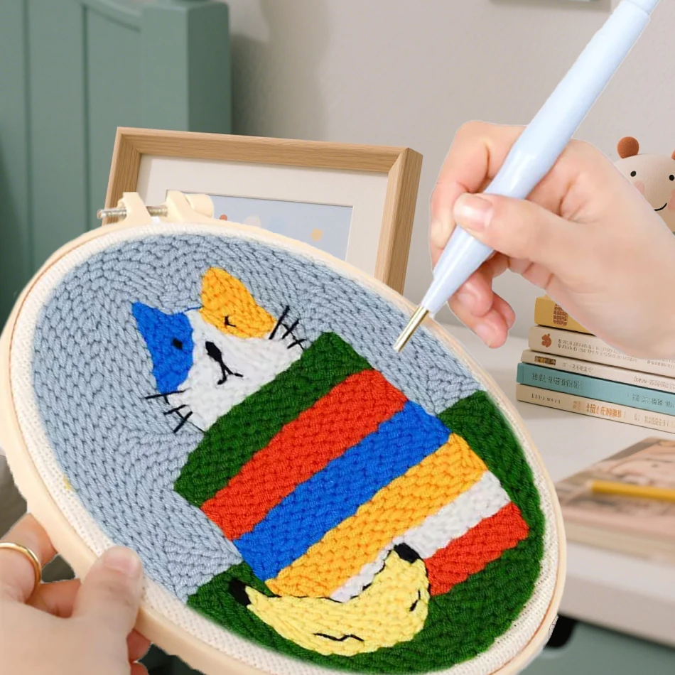 

GATYZTORY Embroidery Punch Needle Kit Stitching Tool Set Magic Embroidery Needle Pen Cross stitch set Sewing accessories Diy Set