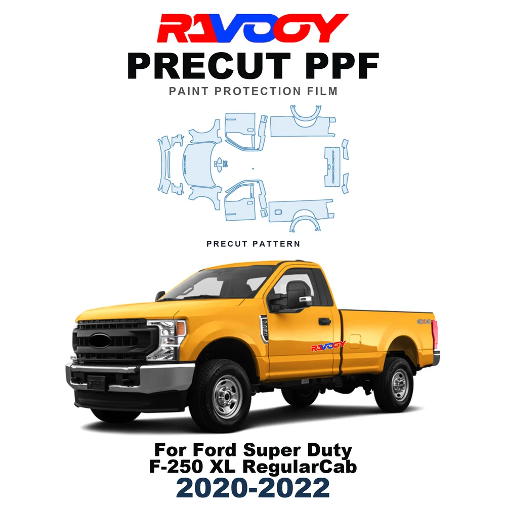 Precut PPF For Ford Super Duty F-250 XL RegularCab 2020-2022 8.5mil TPU Paint Protection Film Hood Bonnet Bumper Headlight Door