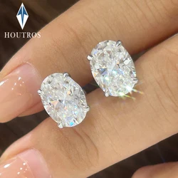 GRA Certified 1-4 Carat Oval Cut Moissanite Stud Earrings for Women Men 925 Sterling Silver Solitaire Diamond Ear Studs Jewelry