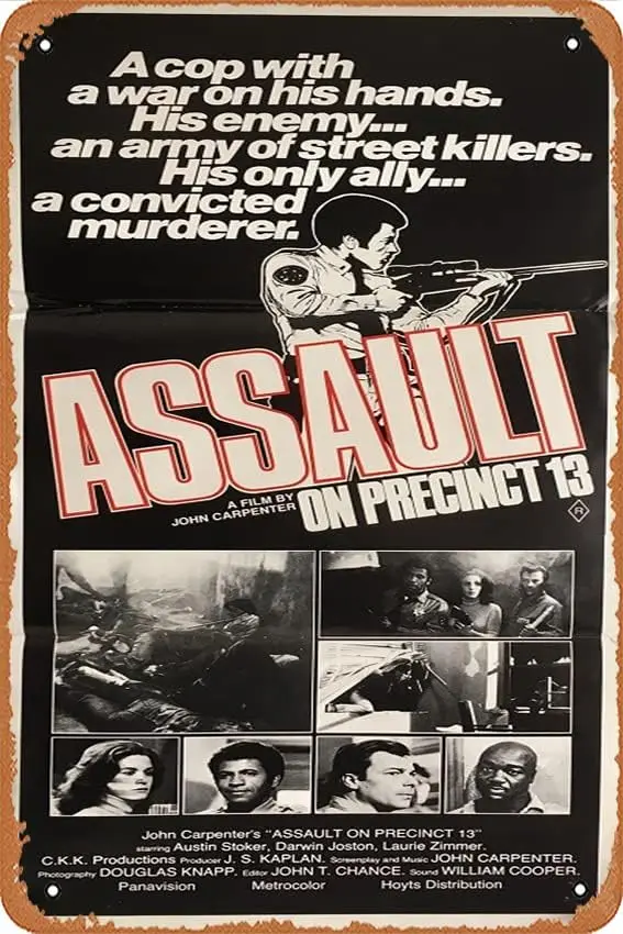 Zuhhgii Assault On Precinct 13 1976 Vintage Movie Poster Tin Sign,Retro of Classic Old Film Poster Metal Sign TV Bar Wall Club R