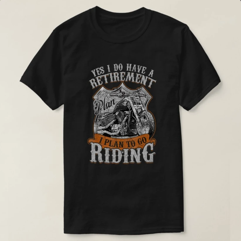 

My Retirement Plan Classic Grandpa Retired Motorcycle Biker T-Shirt 100% Cotton O-Neck Short Sleeve Summer Casual Mens T-shirt