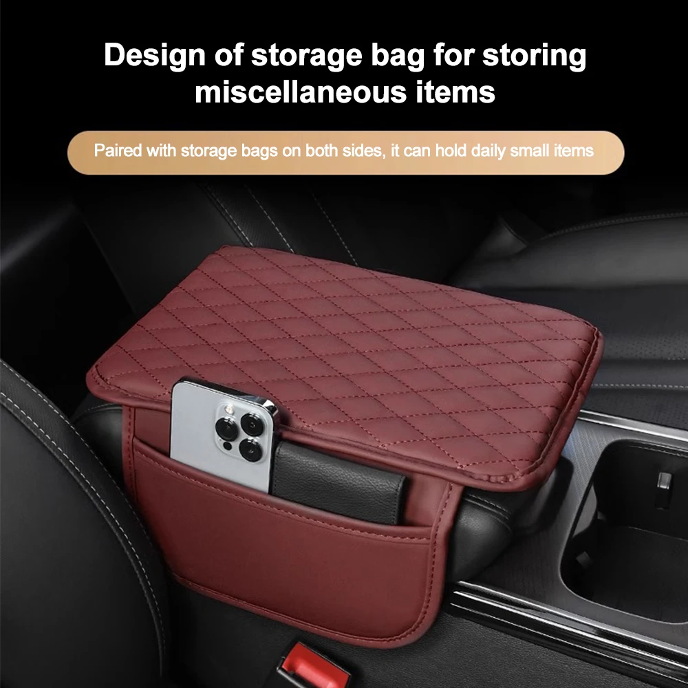 Car Armrest Mat Center Console Arm Rest Protection Cushion Universal Auto Armrests Storage Box Cover Pad Car Interior Accessarie