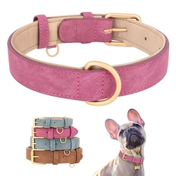 Soft Padded Leather Dog Collar For Small Medium Large Dogs Big Dog Pet Puppy Collars for Pitbull Labrador German Shepherd S-XL