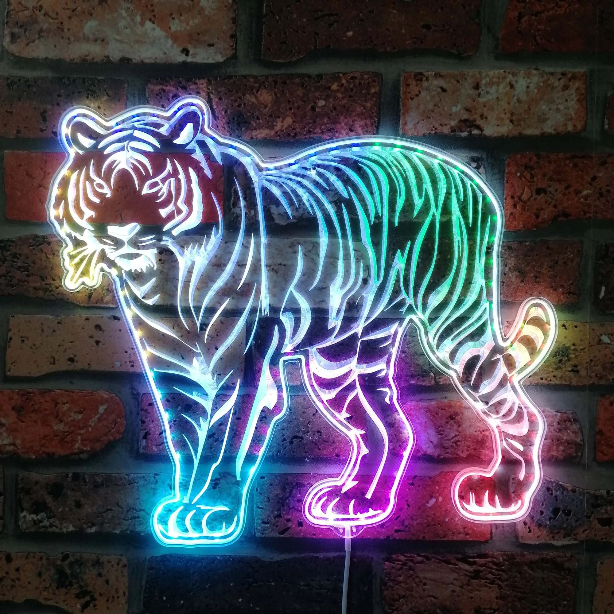 Bengal Tiger Stand RGB Dynamic Glam LED Sign st06-fnd-i0308