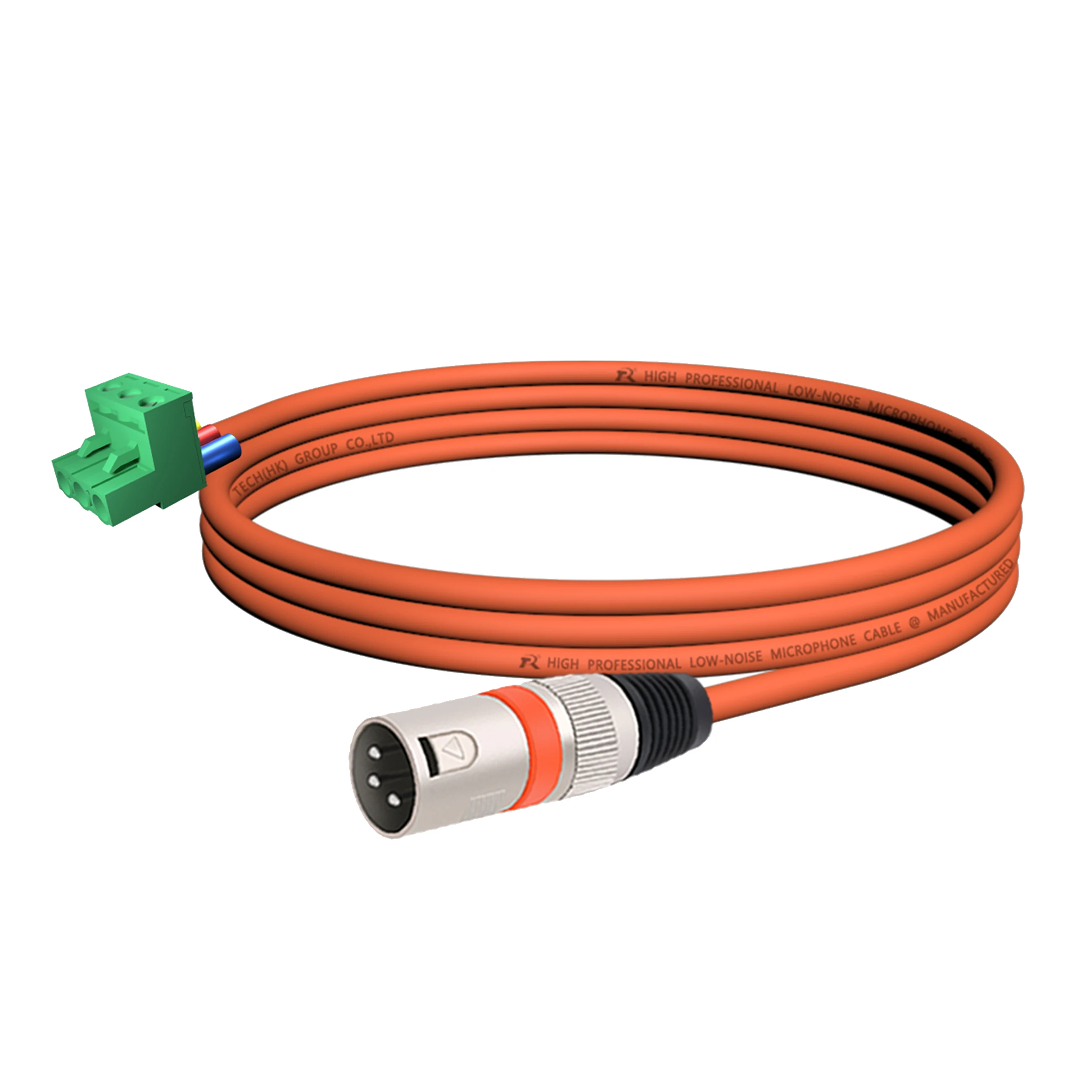 1 Stück Silber-Stecker mit Farbigem Endring und Farblich Passender Kabelummantelung, Profi-Audiokabel, Phoenix 3M/2EDG 5.08 3P zu 3P XLR M/F Kabel – Detail 5