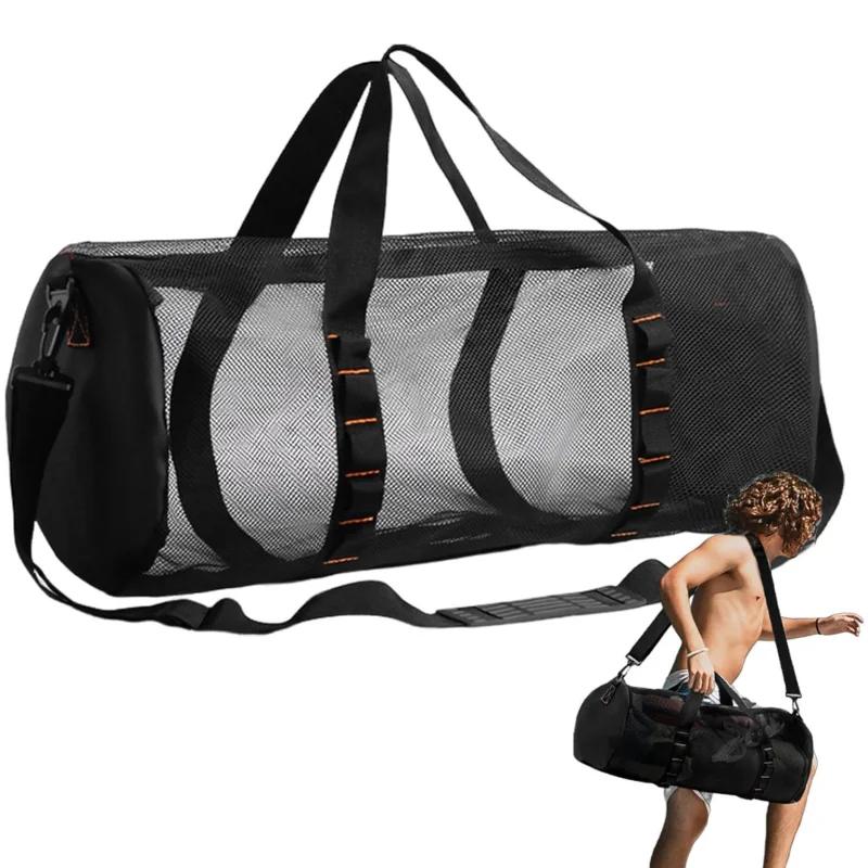 New Free Diving Fins Bag Diving Gear Bag Beach Net Bag for Swimming Surfing Diving Breathable Gym Bag for Men & Women Travel Bag