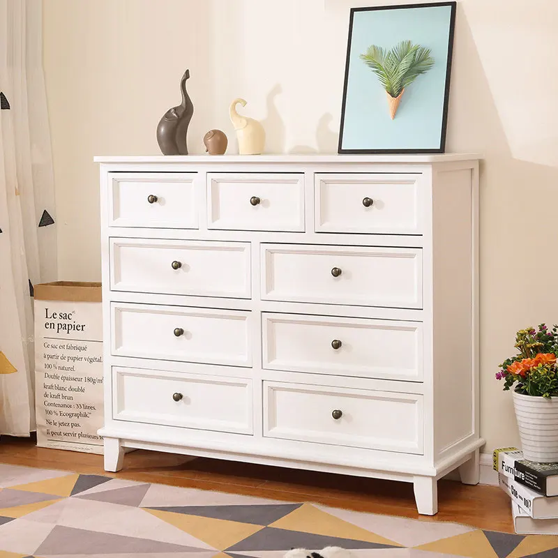 

American chest of drawers solid wood living room bedroom chest of drawers special clearance drawer Mediterranean painting