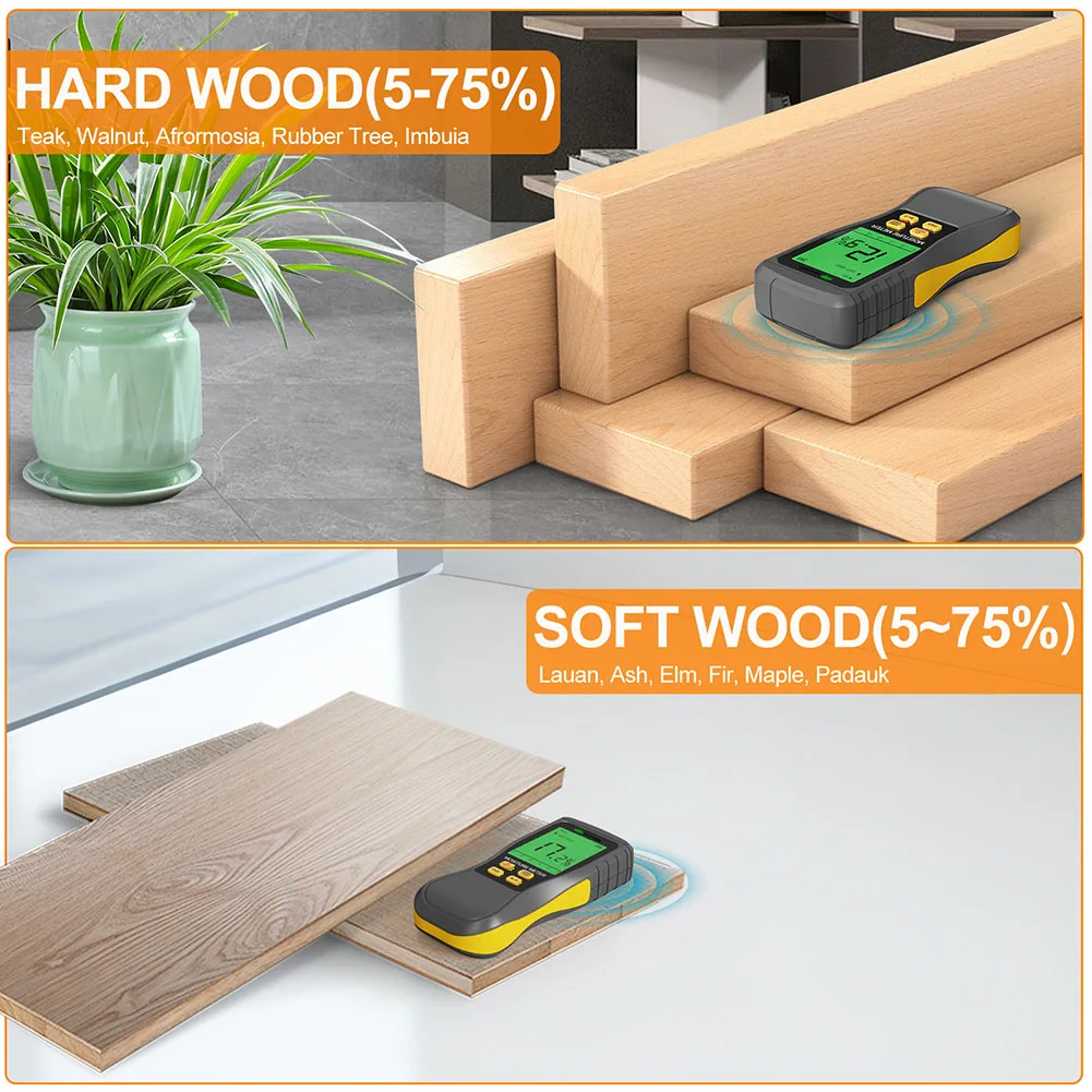 Moisture Measurement Tool with Non Destructive Capability Perfect for Various Wood Types and Building Materials