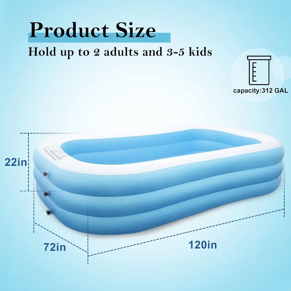 10ft Inflatable Pool for Adults - 120