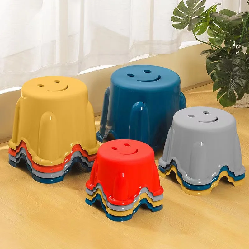 2024 Plastic small stool household stacking thickened low stool sofa stool coffee table stool shoe stool bench square stool