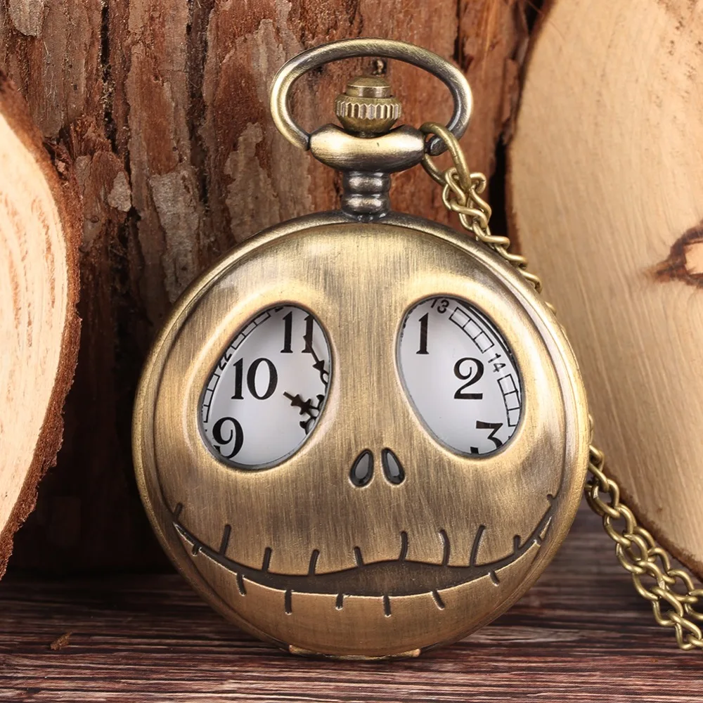 TIEDAN Hollow Quartz Pocket Watch Necklace Vintage Bronze Trend Fashion Watch Pendant Chain Fob Watch