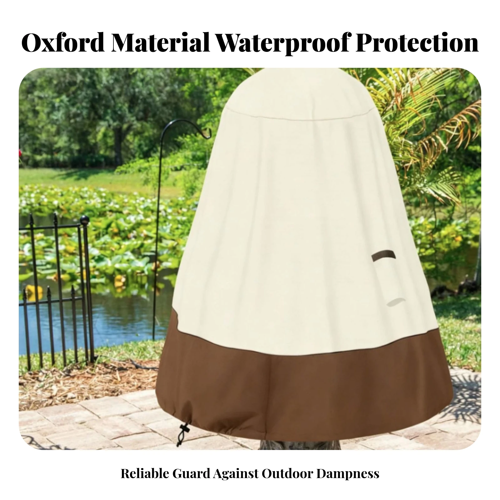 Stitch-Seamed Outdoor Protector Shielded Fountain Cover Rain and Wind Protection Fitted Fountain Cover Weatherproof