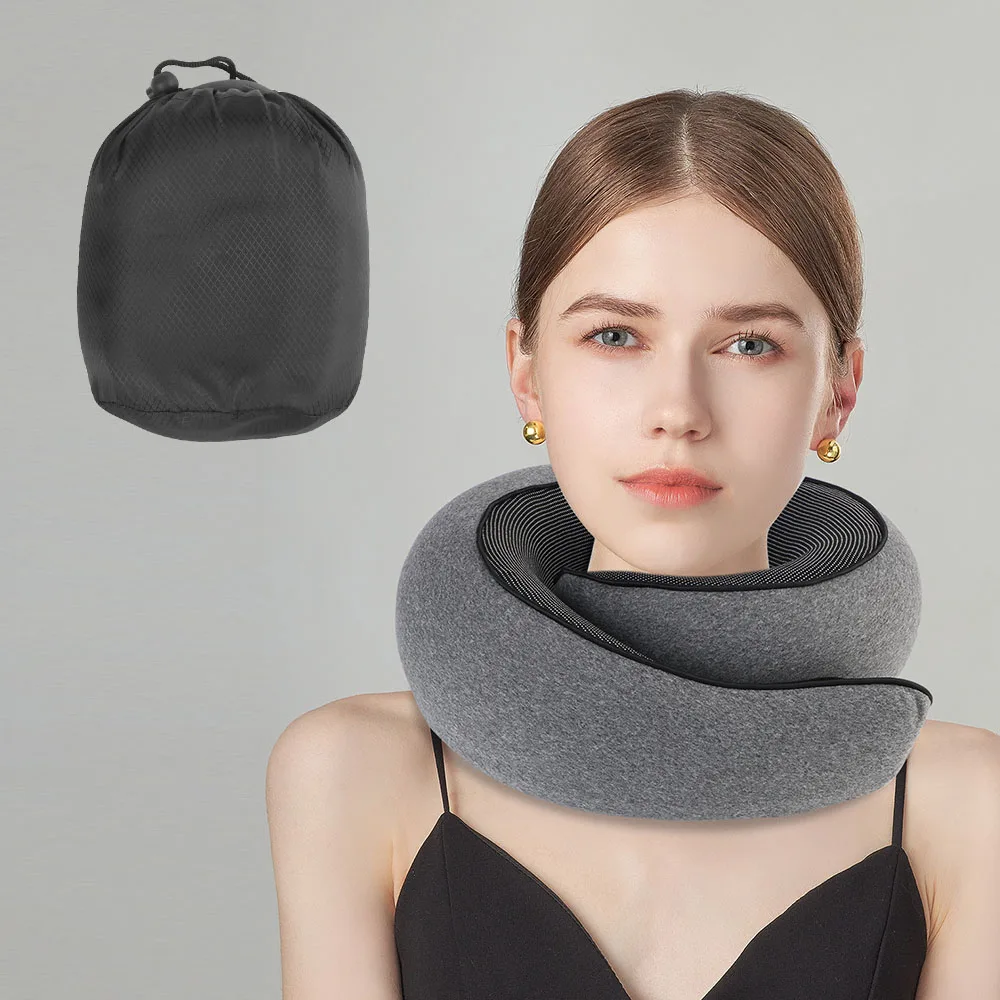 Travel Neck Support Soft Noon Break Sleep Pillows Portable Travel Neck Pillow Memory Foam Snail Pillow U-shaped Pillow