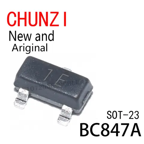 100PCS New and Original SMD BC847 1E Transistor SOT-23 BC847A