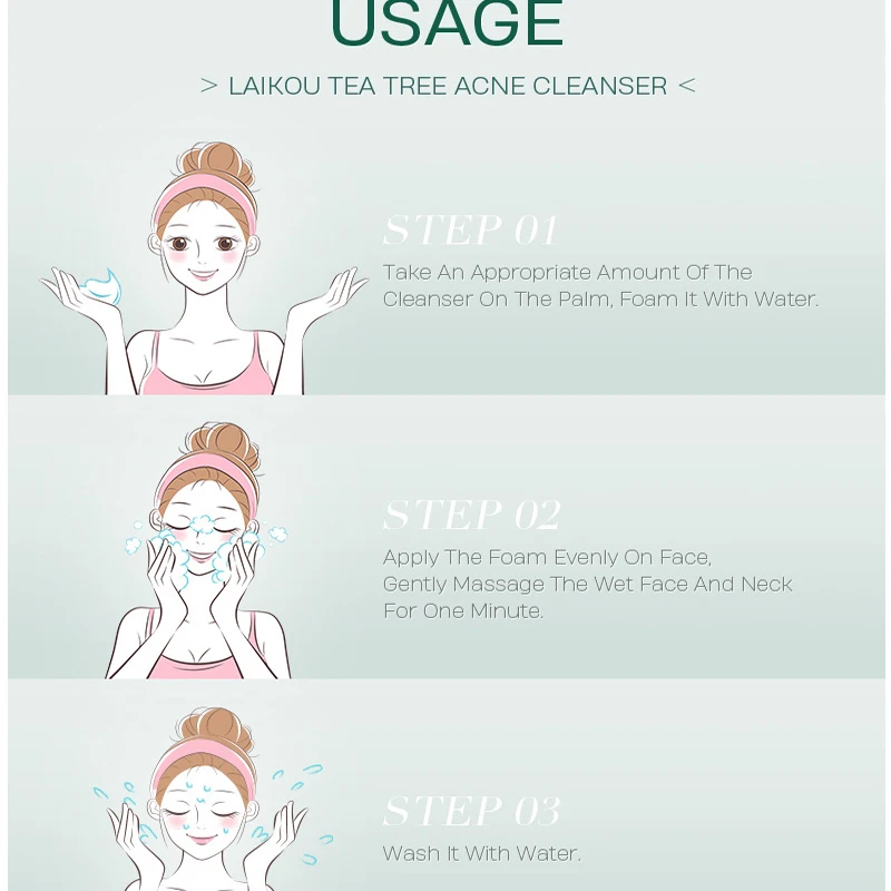 Árvore de chá rosto limpador espuma limpeza removedor acne remover cravo esfoliante coreano ferramenta limpeza facial lavagem maquiagem 50g