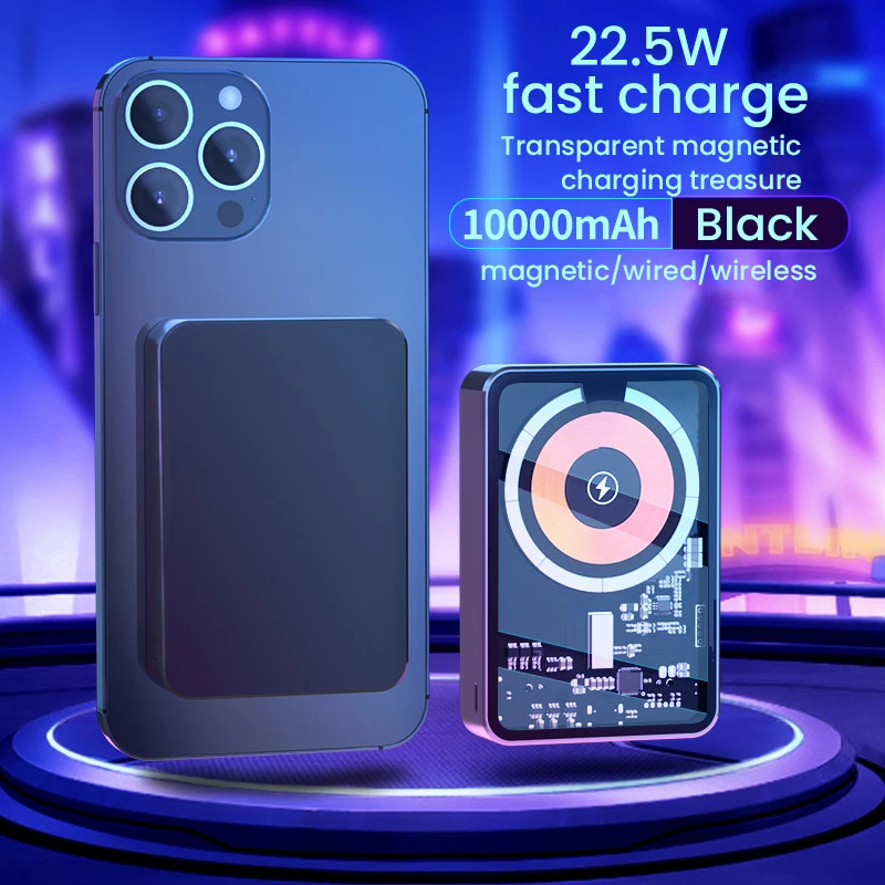 Bezprzewodowy magnetyczny Power Bank 10000mAh przenośna zewnętrzna bateria zapasowa szybka ładowarka Powerbank dla Macsafe iPhone Xiaomi Samsung