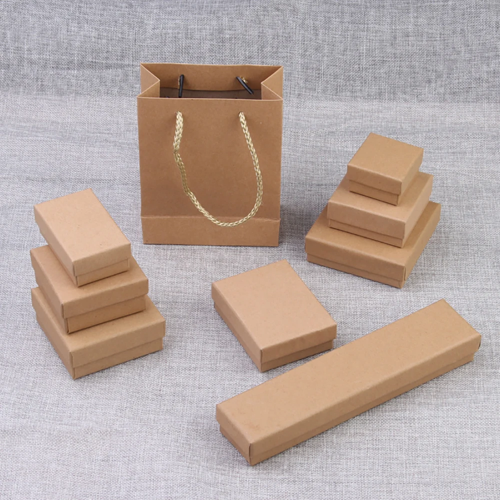 20pc Simple Luxury Black Paper Jewellery Display Case Set