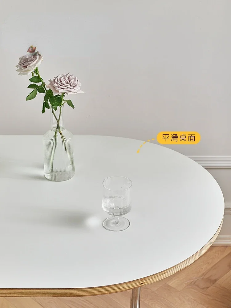 Mid-Ancient Dining Table Korean Blogger Household Oval Desk Small Apartment Modern Minimalist