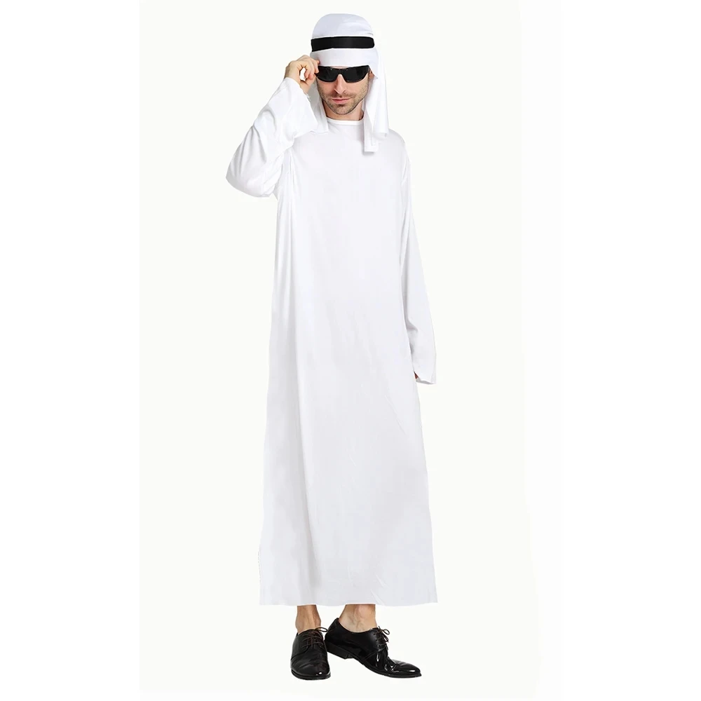 Umorden Mannen Arabië Arabische Sheikh Kostuum Herder Arabische Prins Cosplay Voor Volwassen Fantasia Purim Halloween Kostuums