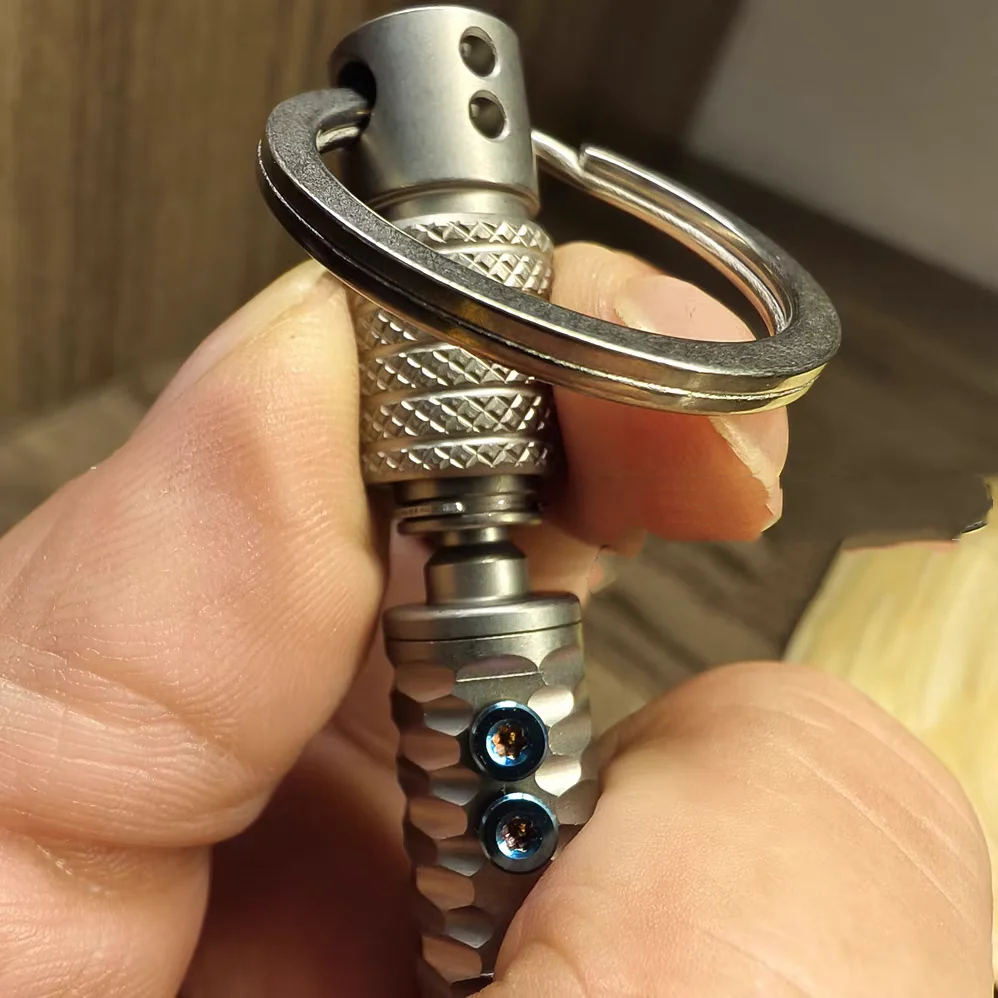 TC4 Titanium Alloy Tactical Pen LED Flashlight EDC Writing Tool Self Defense Keychain Survival Gear Gift for Men