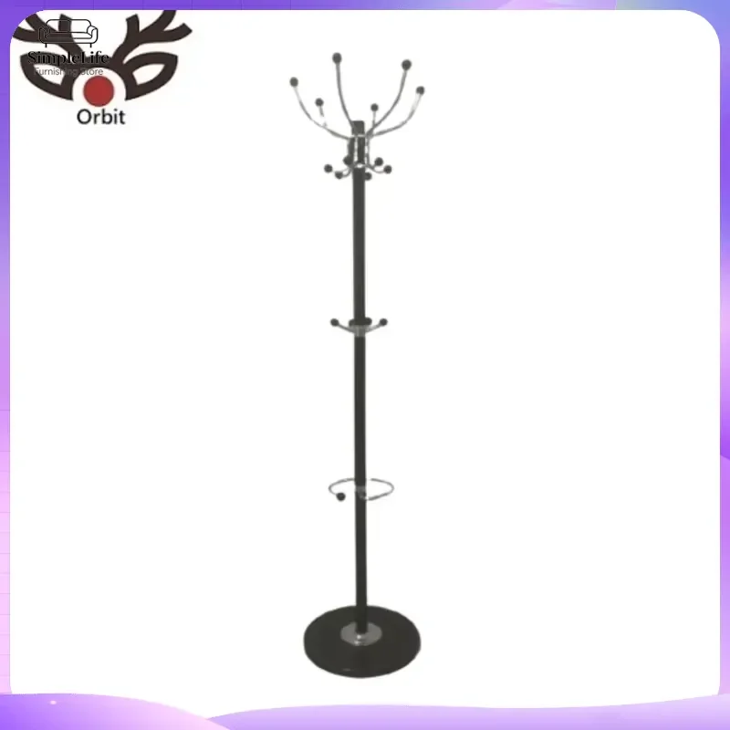 Modern Vertical Coat Rack Metal Tube Marble Base Freestanding Clothes Hat Stand Storage Organizer for Living Room Entryway