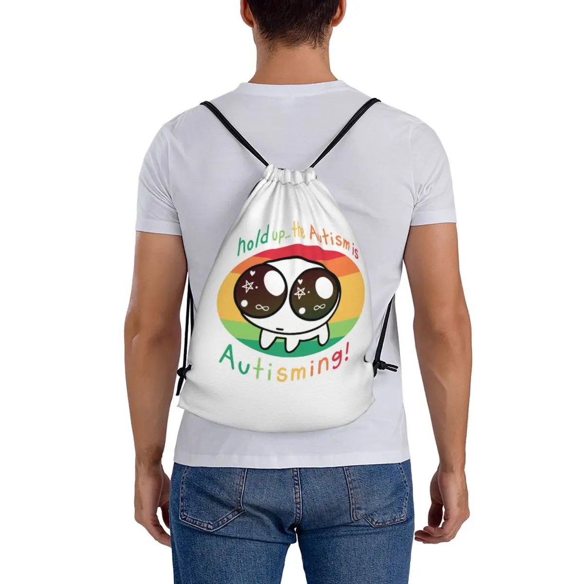 The Autism Is Autisming! Backpacks Casual Drawstring Bags Sports Bag Book Bags for Man Woman Students