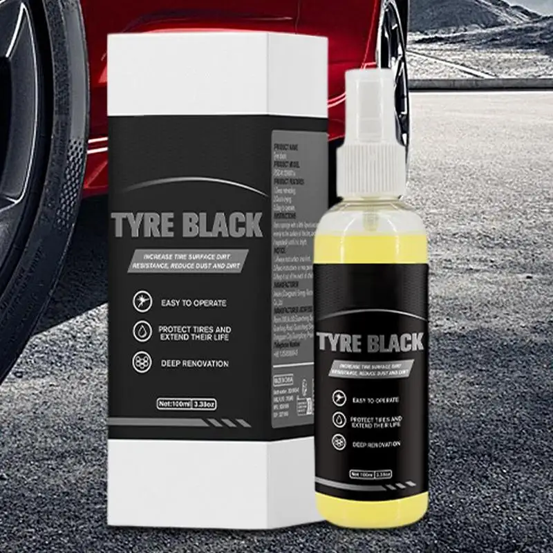 Car Wheel Cleaner Spray Effective Tire Shine Cleaner 100ml Mild Tire Cleaner Wheel Cleaner Spray Long-Lasting Shine For Car