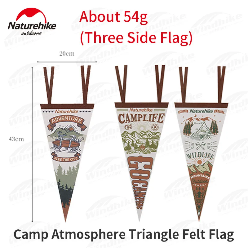 

Naturehike 20x43cm 3pcs Camping Triangle Felt Flag Ultralight 18g Picnic Party Garden Tent Decorate Retro Pennant Hang Flag