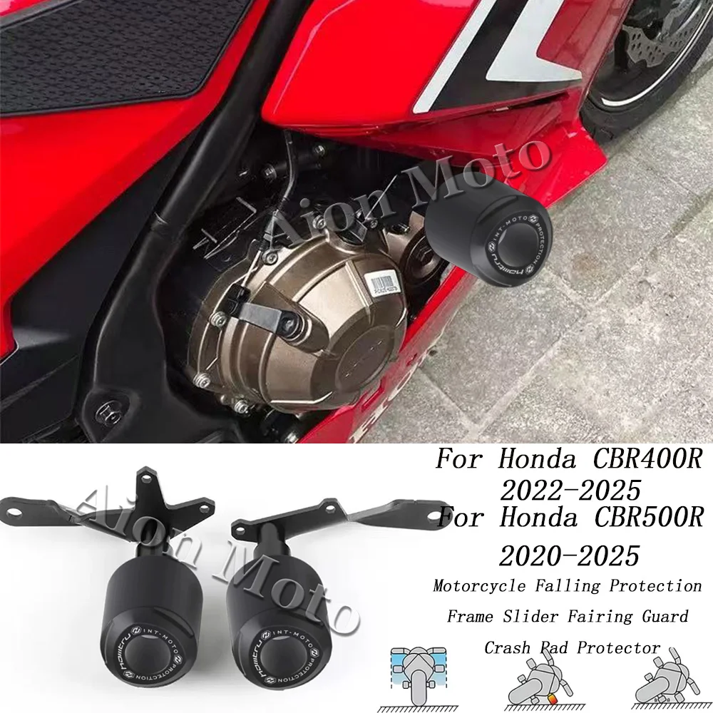 Motorcycle Falling Protection Frame Slider Fairing Guard Crash Pad Protector  For Honda CBR400R 2022-2025 CBR500R 2020-2025