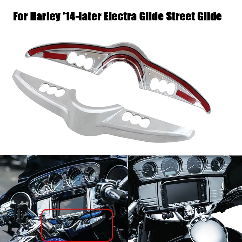 

Аксессуары для мотоциклов, АБС-пластик, хромированная панель переключателей, акцентная накладка для Harley Touring Electra Street Glide 14 + Ultra Limited