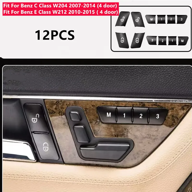 For Mercedes-Benz W212 W204 Door Lock Unlock Switch Seat Memory Button Cover 12X