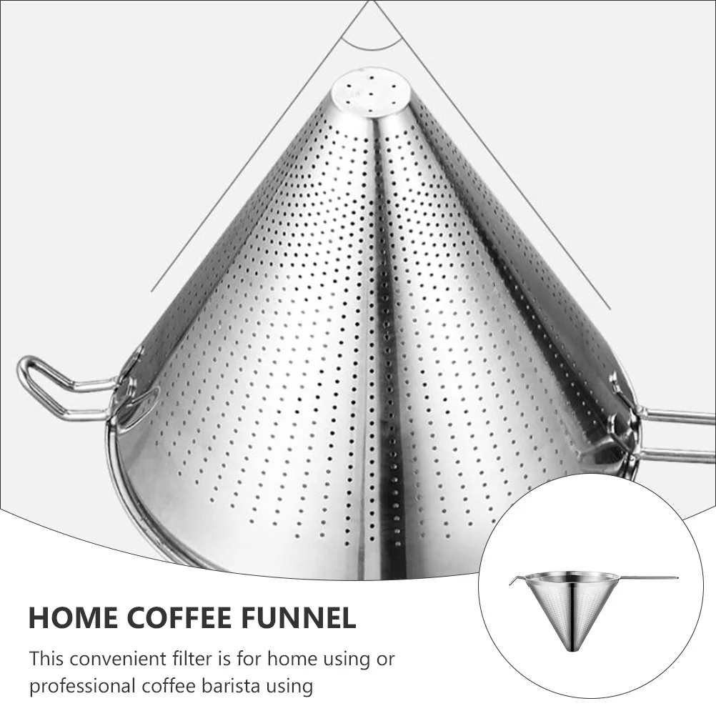 

1 pc Coffee Filter Stainless Steel Fine Mesh For Ground Coffee Tea Drip Filtering Home Kitchen Brewing Tool Cone Funnel Cup