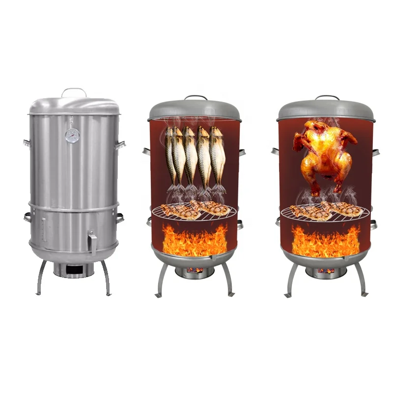 

Household Indoor Outdoor Mini Charcoal Duck Roaster Portable Chicken Fish Grill Smoker BBQ Grill