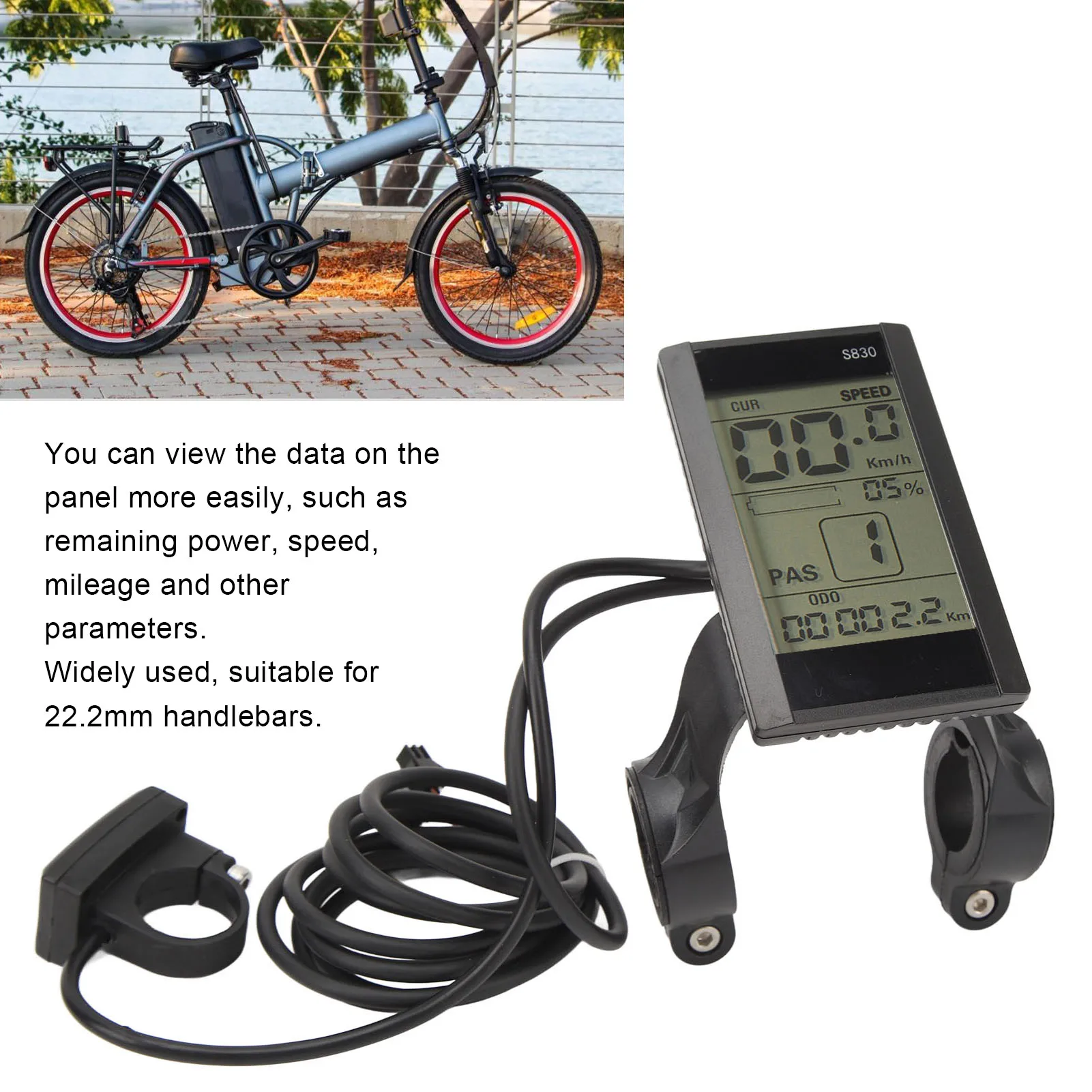 

Electric Bike LCD Display Meter Multifunctional Highly Adaptable Waterproof 24V 36V 48V S830 LCD Display for Scooter