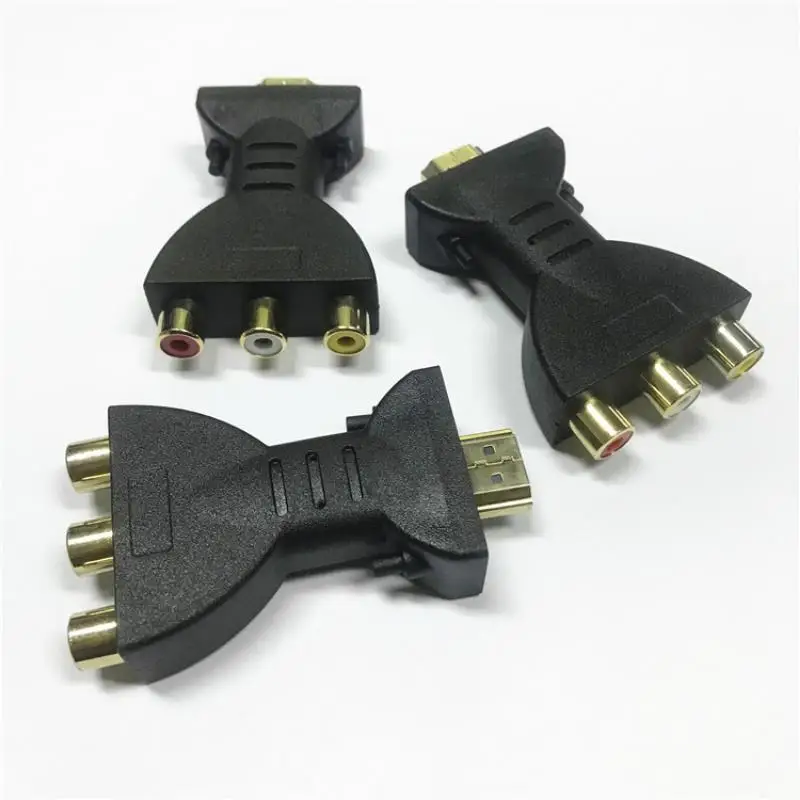 HDTV إلى AV مطلية بالذهب HDMI متوافق ذكر إلى RCA أحمر أصفر أبيض فيديو محول الصوت AV مكون محول موصل ل DVD
