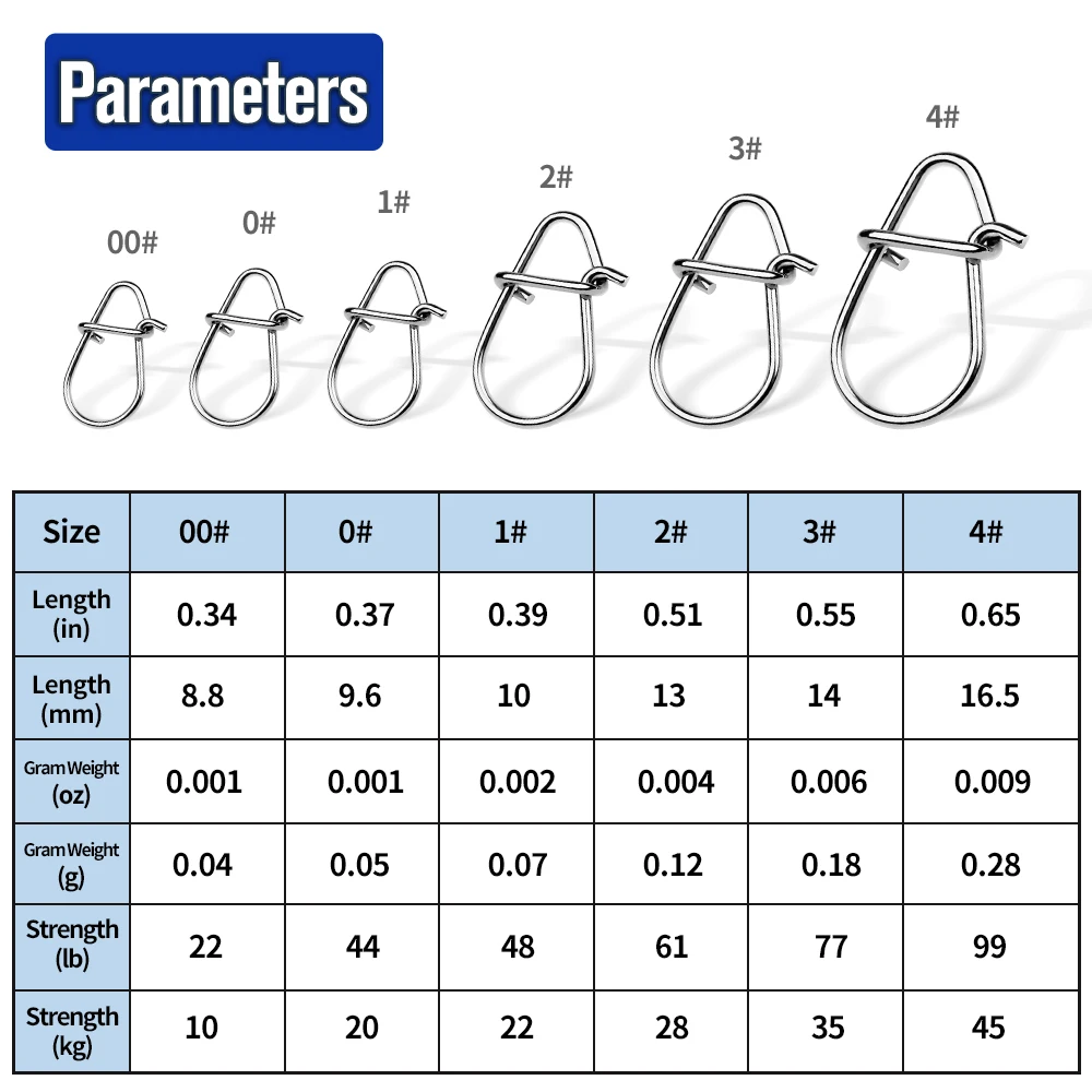 PROBEROS  30Pcs/lot Stainless Gourd Shape Enhancement Pin 00-0-1-2-3-4#Lure Connector Swivel Snap Fishing Accessories Tackle