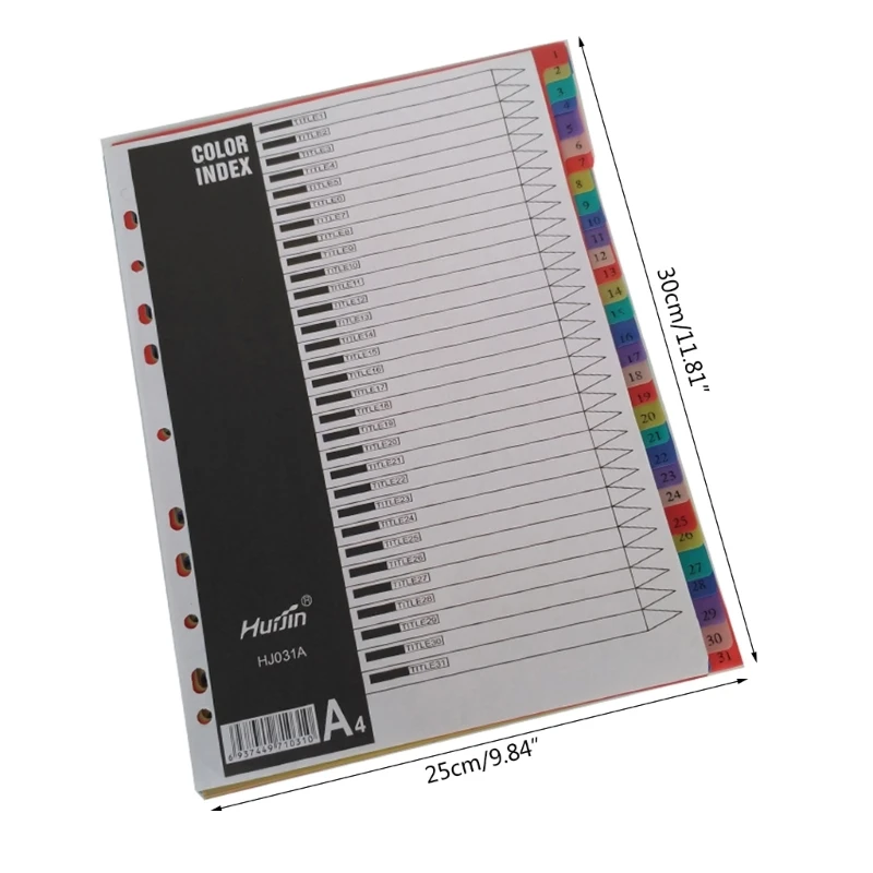2023 ใหม่ 31 แผ่น A 4 ตัวแบ่งไฟล์ตัวแบ่งเรื่องตัวแบ่งโฟลเดอร์สีตัวแบ่งโฟลเดอร์สำหรับนักเรียน