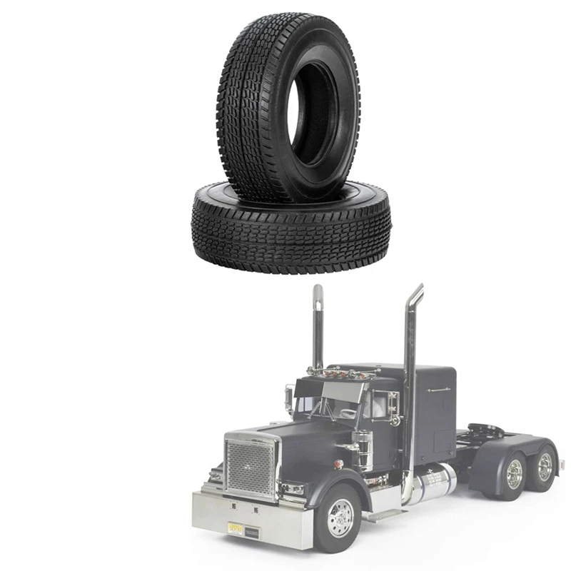 2Pcs 25Mm Hard Rubber Tires For 1/14 Tamiya RC Semi Tractor Truck Tipper MAN King Hauler ACTROS SCANIA Upgrades Parts