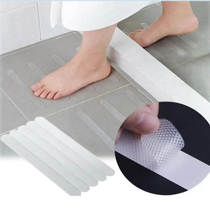 Self adhesive Non Slip Sticker Glue Tape Floor Mat  Rug Rubber Pad Strap Bath Mat Band For Bathroom Kitchen Products Accessories