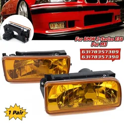 Lamps Fog Lights Yellow Lens Pair 1992-1998 For BMW E36 Chrome Replacement Useful Practical High Quality Durable