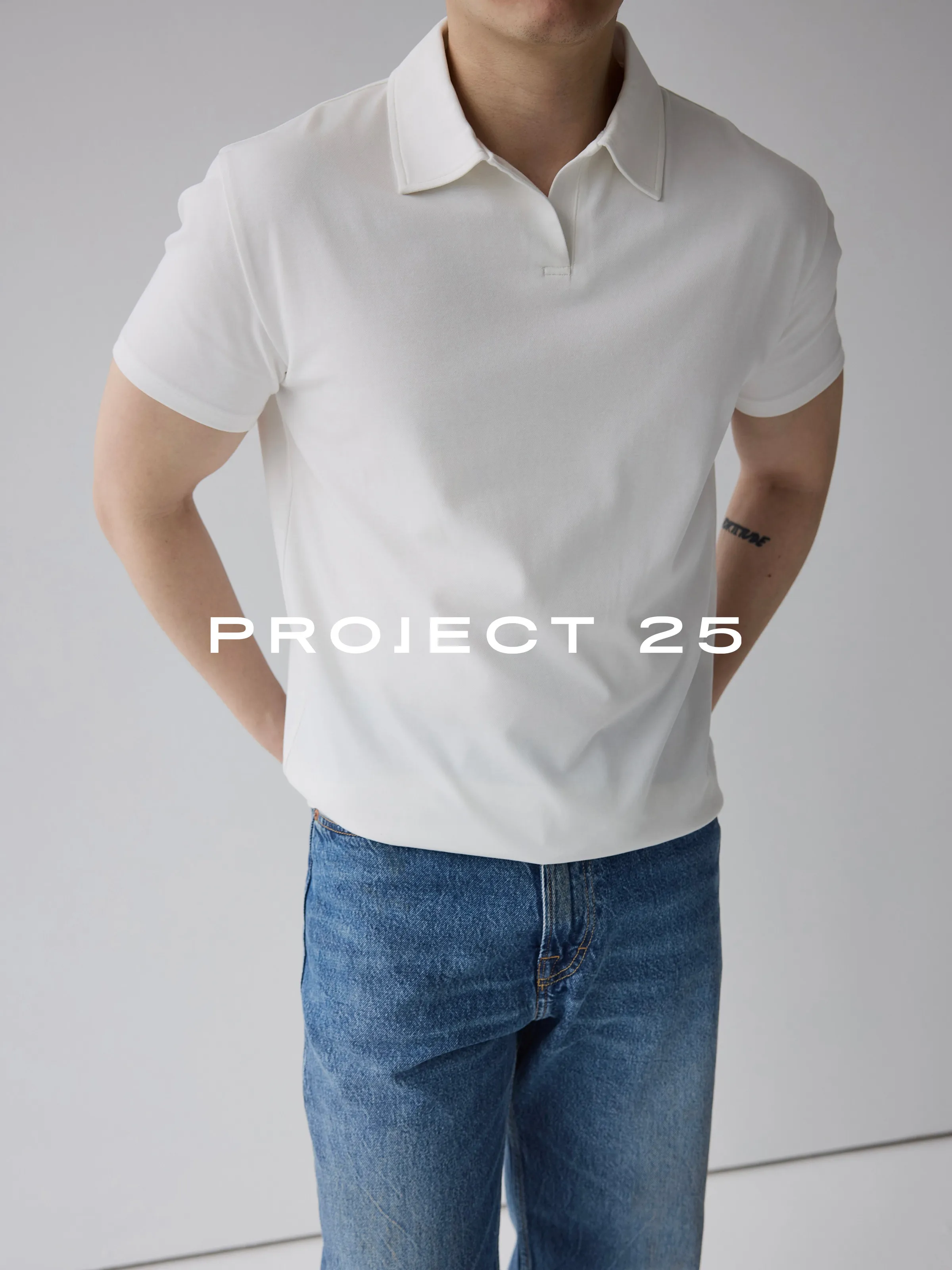 PROJECT 25 Men's Cooling Polo Shirt – Soft Touch Breathable Short Sleeve with Shoulder-Enhancing Fit for Minimalist Commuting