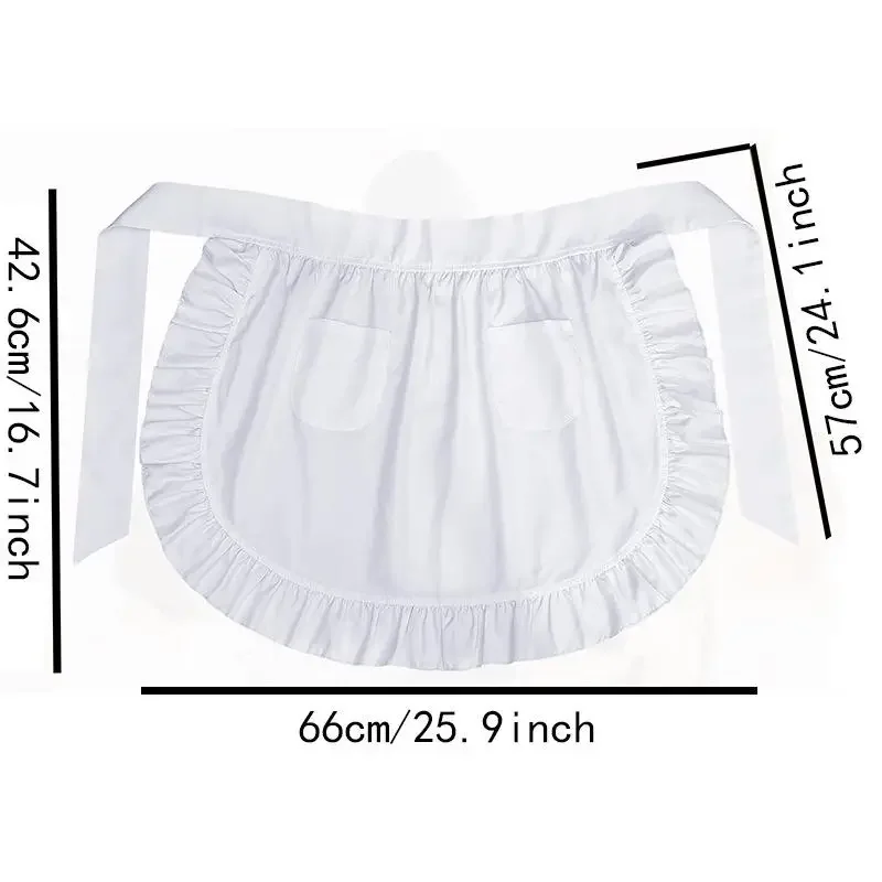 Femme demi taille cuisine tablier de cuisine court Lolita femme de chambre Sexy dentelle noir blanc bavoir beauté fleur café tablier travail à domicile