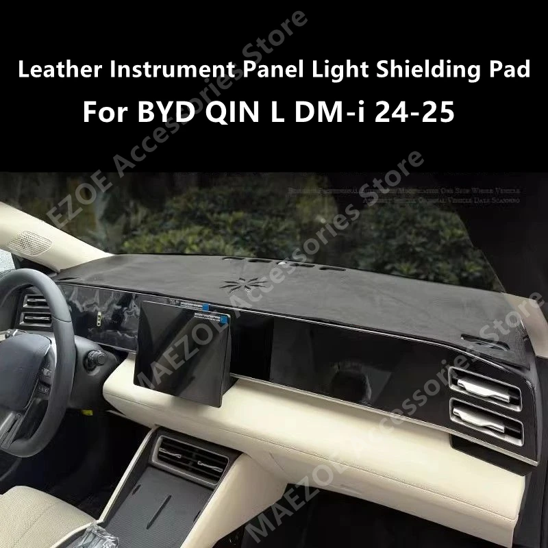 For BYD QIN L DM-i 24-25 Leather Instrument Panel Light Shielding Pad,Car Interior Decoration Modification Accessories Refit