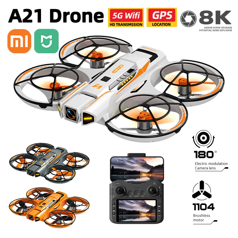 

Xiaomi New A21 Pro Mini Drone 4K Professional 8K HD Camera with Screen RC Dron Brushless Motor Obstacle Avoidance Quadcopter