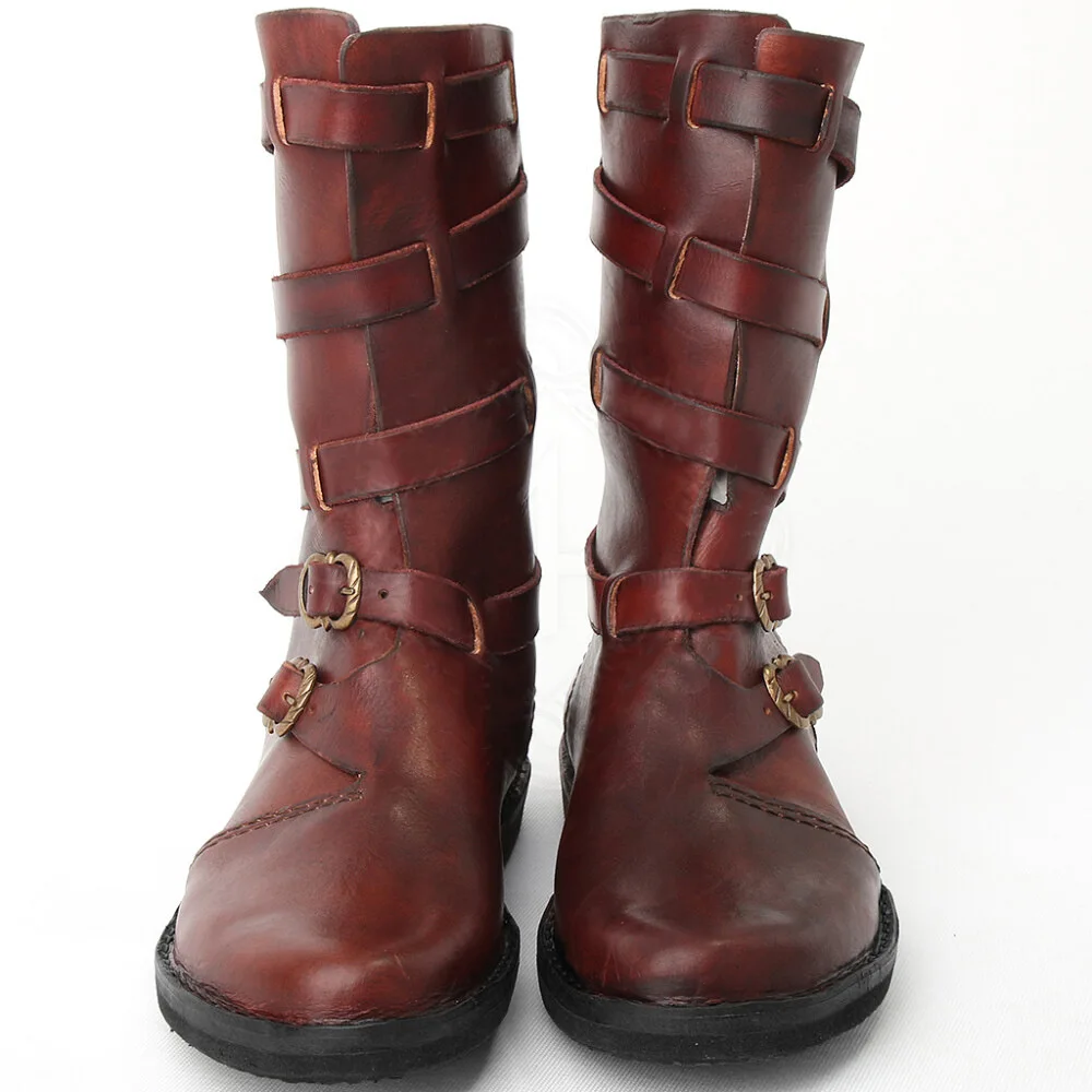 Mittelalterliche Piraten- und Ritterstiefel für Cosplay, Neue Europäische und Amerikanische Renaissance-Römerschuhe, Rollenspiel-Stiefel mit Runder Spitze und Niedrigem Absatz – Detail 10