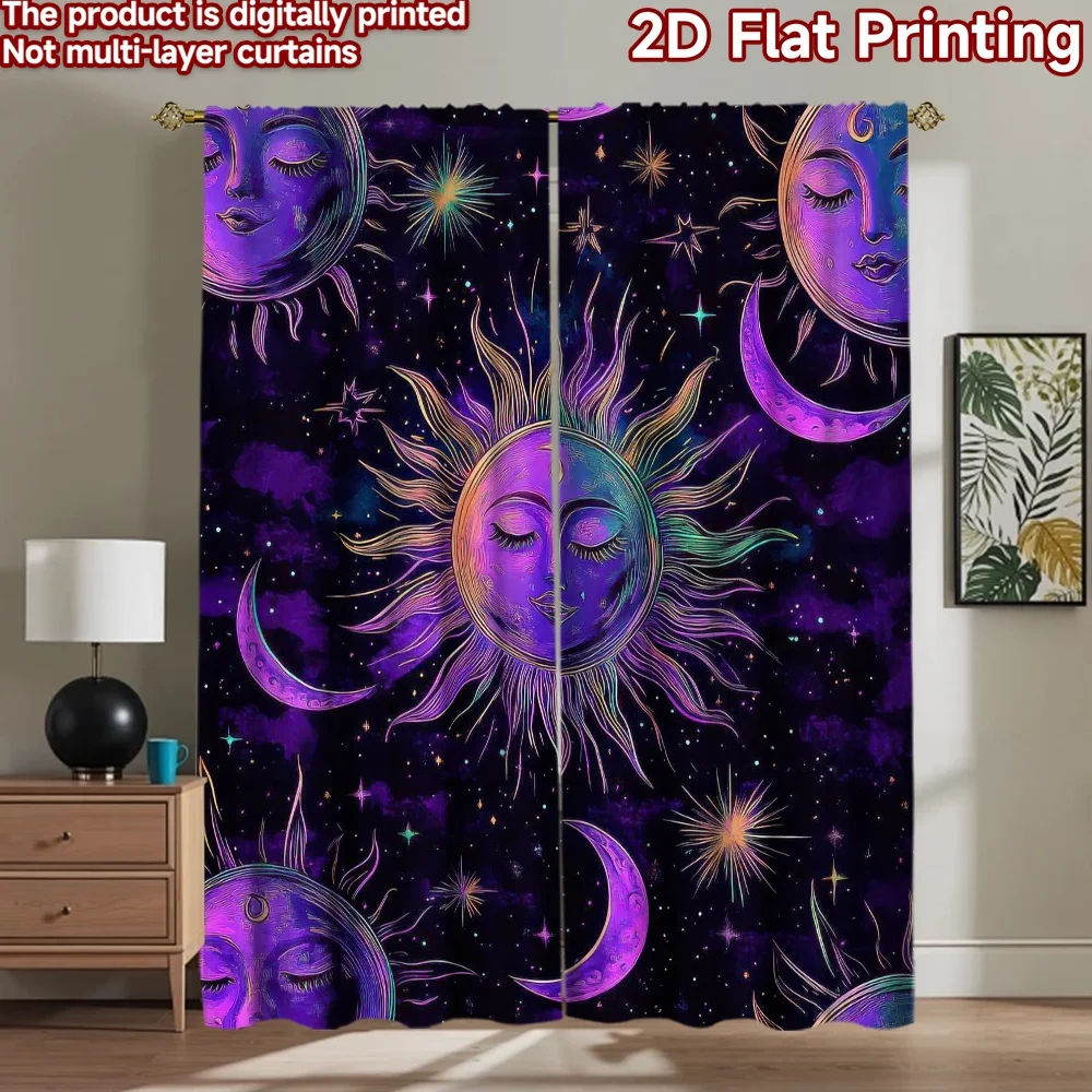

1pc 2D flat Photography Backdrop Scene Backdrop Celestial Sun and Moon 100% Polyester Vibrant Reunion Perfect for Holiday home