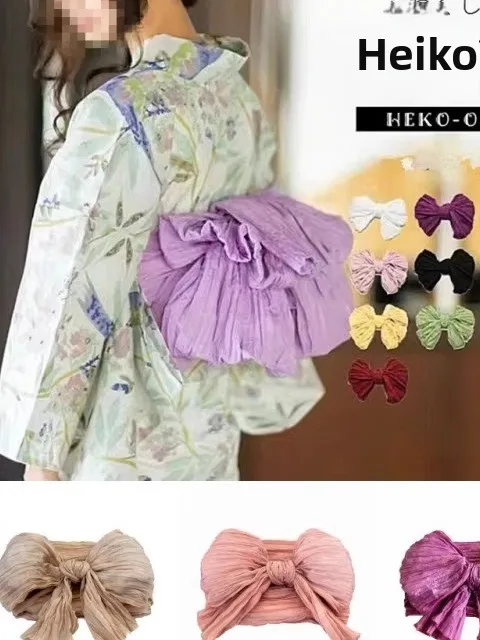 Traditional Samurai Belt Kimono Bathrobe Waistband Flower  Knot Folded Waistband Multi-Color Women's Ethnic Wear