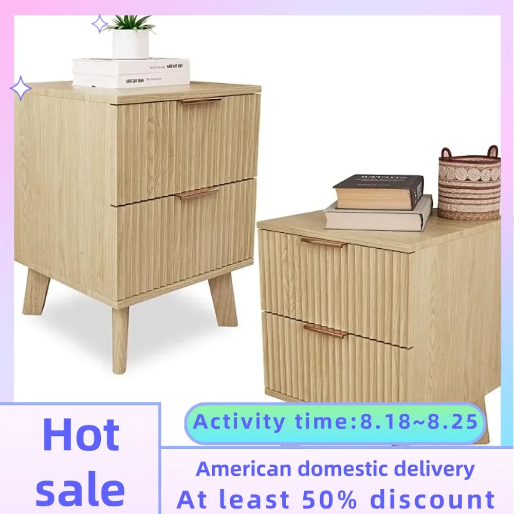 Mid Century Modern Nightstand Small Bedside Tables Bedroom Furniture 4 Drawer Dresser for Bedroom Mesa Lateral Night Table Home