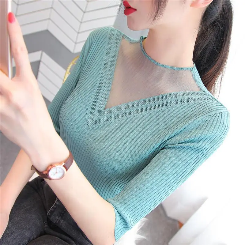 Women's Summer Fashion Solid Color Simplicity Hollow Out Lace Short Sleeve Knitwear Women Clothes Office Lady All-match Slim Top