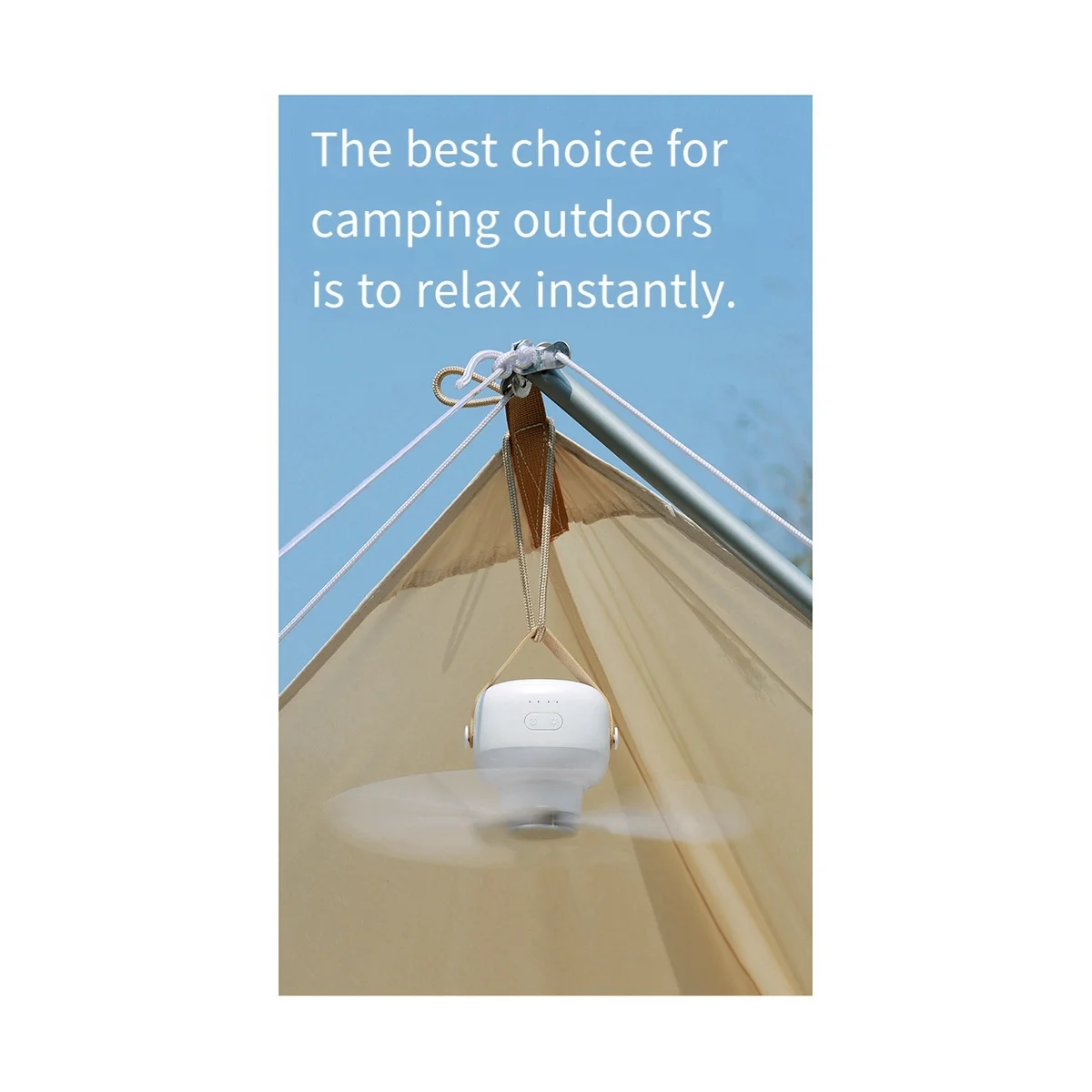 

Mini Fan Mini USB Camping Fan Battery Operated Remote Control Portable LED Light for Home White